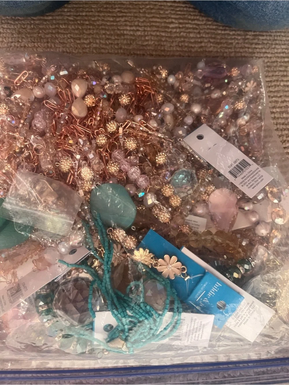 13 pounds of beads and jewelry making supplies